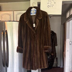 Hudson Jeans Dark Brown Mink Fur Coat